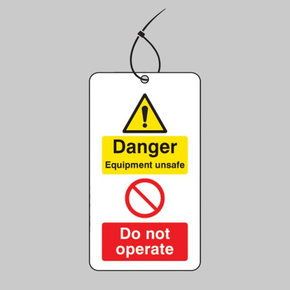 Danger - Equipment Unsafe - Do Not Operate Double Sided Tags (Pack of 10)