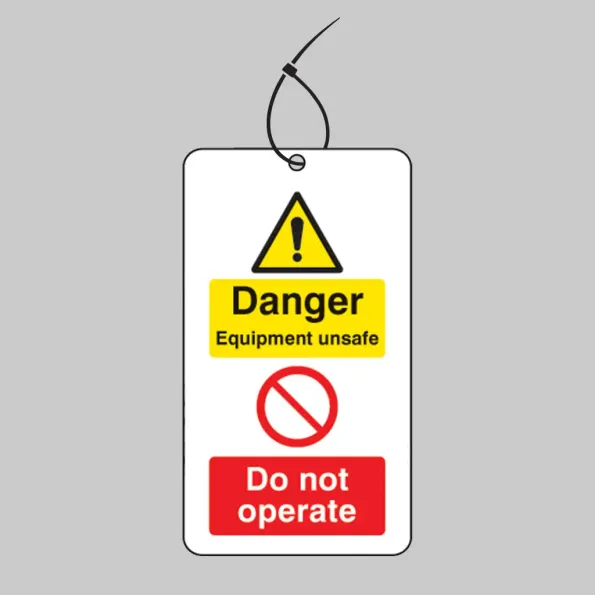 Danger - Equipment Unsafe - Do Not Operate Double Sided Tags (Pack of 10)