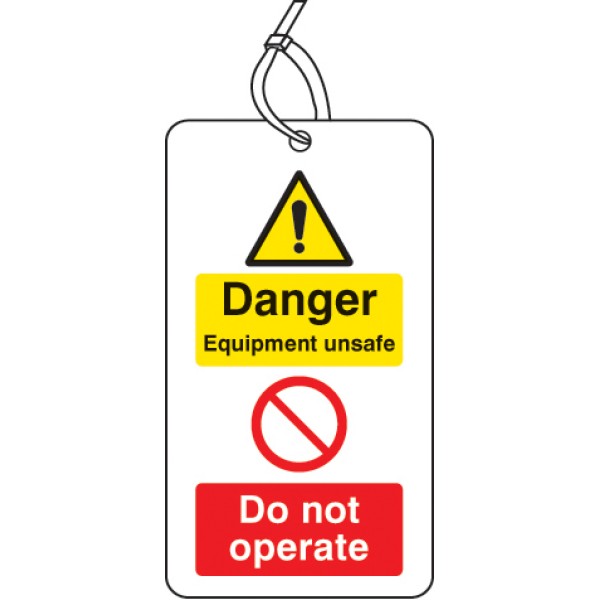 Danger - Equipment Unsafe - Do Not Operate Double Sided Tag (Pack of 10)