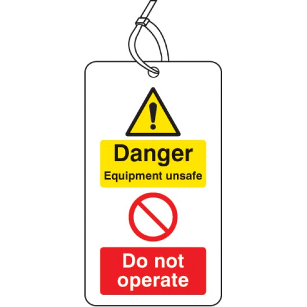 Danger - Equipment UnsaFe Do Not Operate D / S Tag (Pack of 10)