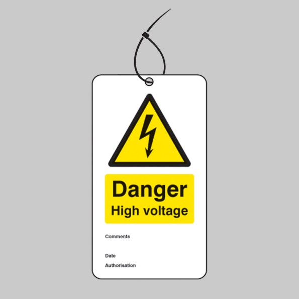 Danger - High Voltage - Double Sided Safety Tags (Pack of 10)