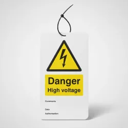 Danger - High Voltage - Double Sided Safety Tags (Pack of 10) Danger - High Voltage - Double Sided Safety Tags (Pack of 10)