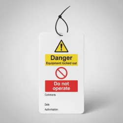 Lockout Tags - Danger - Equipment Locked Out Do Not Operate - 80 x 150mm (Pack of 10)