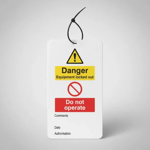 Lockout Tags - Danger - Equipment Locked Out Do Not Operate - 80 x 150mm (Pack of 10)