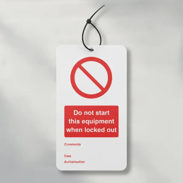 Lockout Tags - Do Not Start this Equipment When Locked Out - 80 x 150mm (Pack of 10)