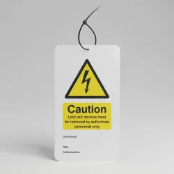 Caution - Lock Out Device Must be Removed By - Double Sided Safety Tags (Pack of 10) Caution - Lock Out Device Must be Removed By - Double Sided Safety Tags (Pack of 10)