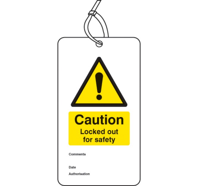 Lockout Tag - Caution - Locked Out for Safety (Pack of 10)
