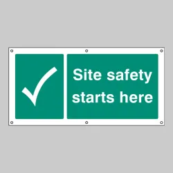 Site Safety Starts Here - Banner with Eyelets Site Safety Starts Here - Banner with Eyelets