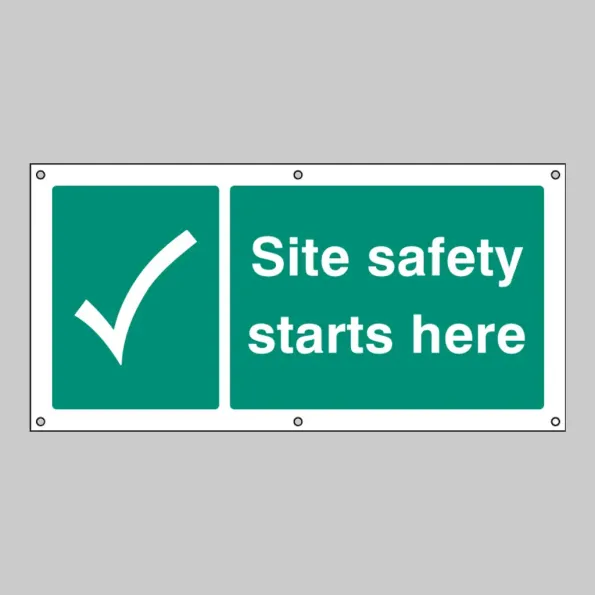 Site Safety Starts Here - Banner with Eyelets