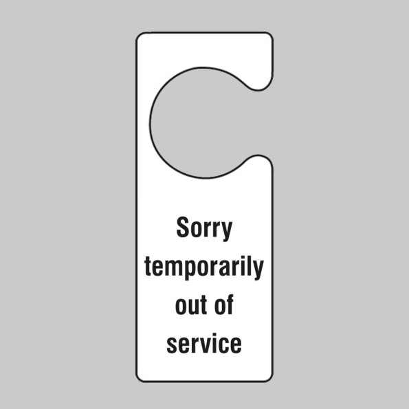 Sorry Temporarily Out of Service - Door Hanger