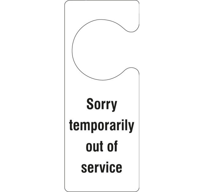 Sorry Temporarily Out of Service - Door Hanger