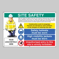 Site Safety - H&S Act - Construction Work - Helmets - Hi Vis - Unauthorised Entry Forbidden