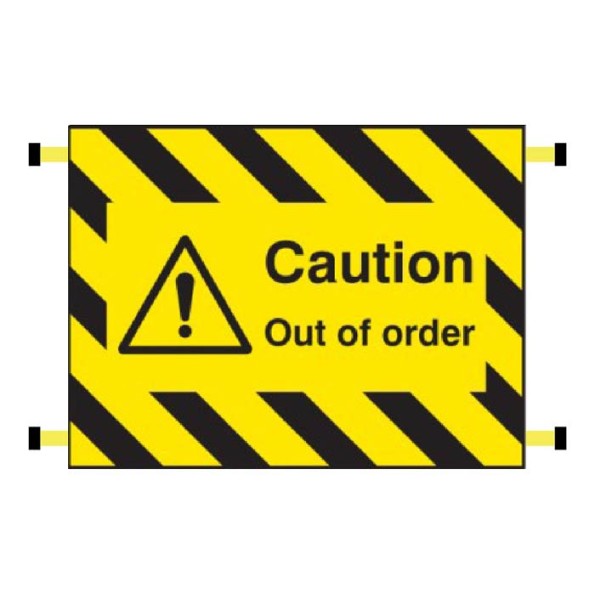 Door Screen Sign - Caution - Out of Order