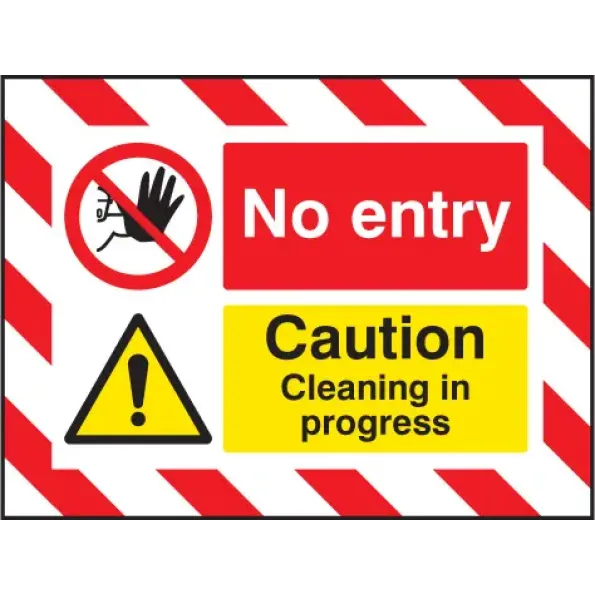 Door Screen Sign - No Entry Caution - Cleaning in Progress