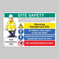 Site Safety - H&S Act - Dangerous Site - Report to Office - PPE - No Unauthorised Access