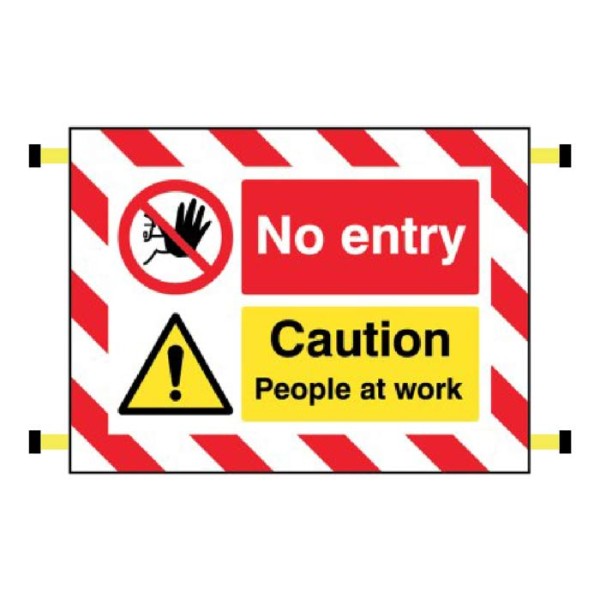 Door Screen Sign - No Entry - Caution - People at Work