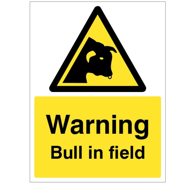 Warning - Bull in Field