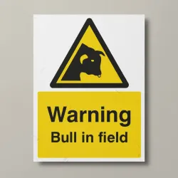Warning - Bull in Field