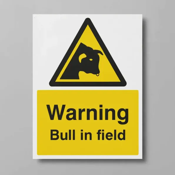 Warning - Bull in Field