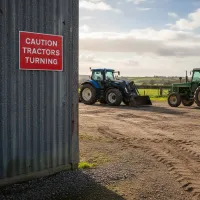 Caution Tractors Turning