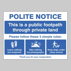 Polite Notice - This is a Public Footpath Through Private Land