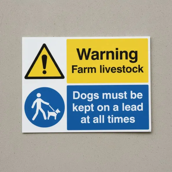 Warning - Farm Livestock - Dogs must be Kept on a Lead