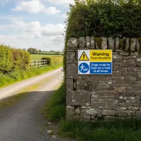 Warning - Farm Livestock - Dogs must be Kept on a Lead