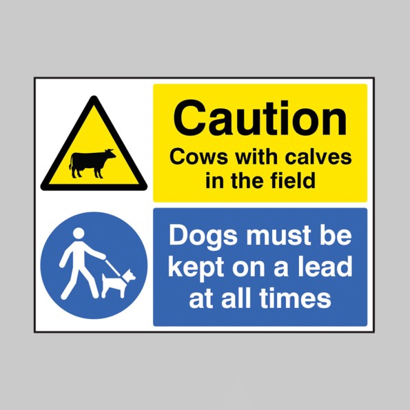 Warning - Cows with Calves in Field - Dogs must be Kept on a Lead