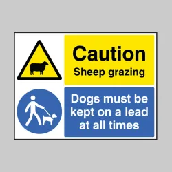 Warning - Sheep Grazing - Dogs must be Kept on a Lead