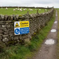 Warning - Sheep Grazing - Dogs must be Kept on a Lead