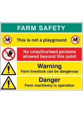 Farm Site Safety Board with 4 Safety Messages
