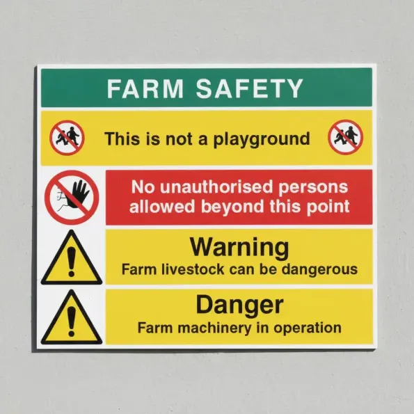Farm Safety - This is not a Playground - No Unauthorised Persons - Warning Livestock - Danger Farm Machinery