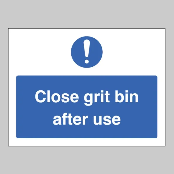Close Grit Bin after Use