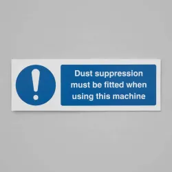 Dust Suppression must be Fitted when using this Machine