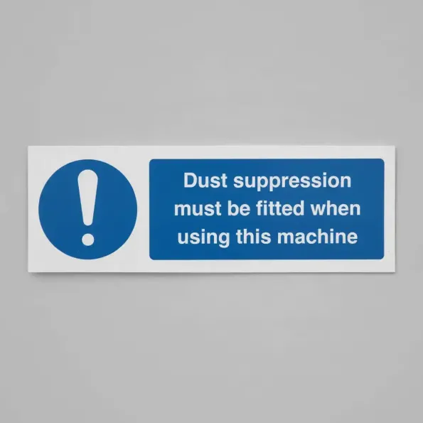 Dust Suppression must be Fitted when using this Machine