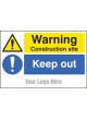 Warning - Construction Site - Keep Out