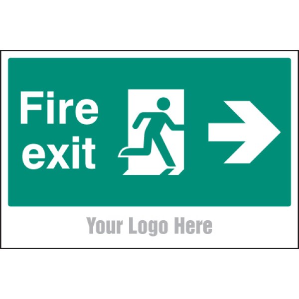 Fire Exit - Arrow Right - Add a Logo - Site Saver