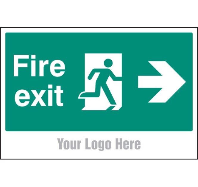 Fire Exit - Arrow Right - Add a Logo - Site Saver