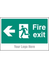 Fire Exit - Arrow Left - Add a Logo - Site Saver