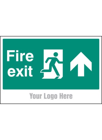 Fire Exit - Arrow Up / Straight On - Add a Logo - Site Saver