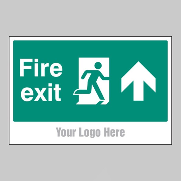 Fire Exit - Arrow Up / Straight On - Add a Logo - Site Saver