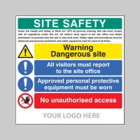 Site Safety - H&S Act - Dangerous Site - Report to Office - PPE - No Unauthorised Access