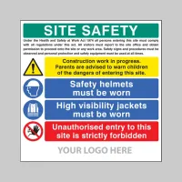 Site Safety - H&S Act - Construction Work - Helmets - Hi Vis - Unauthorised Entry Forbidden