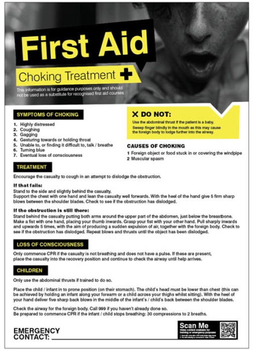 First Aid Choking Poster