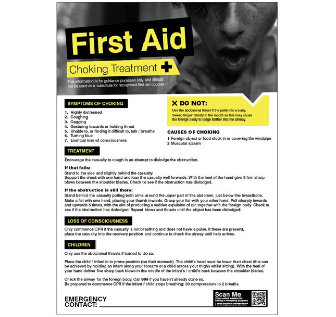 Choking - First Aid Poster