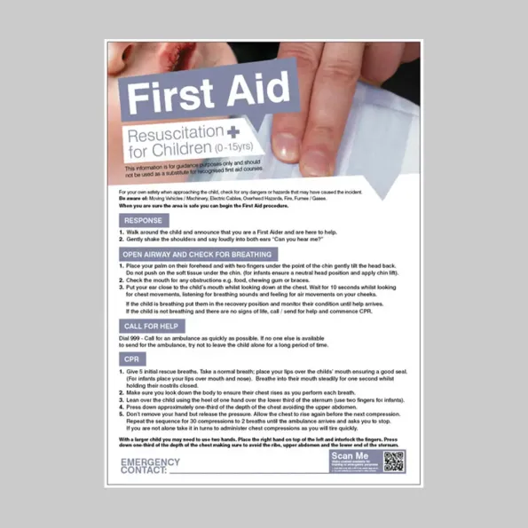 Resuscitation for Children - First Aid Poster