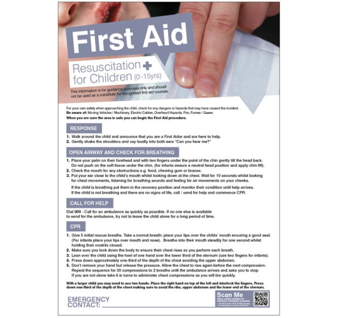 Resuscitation for Children - First Aid Poster
