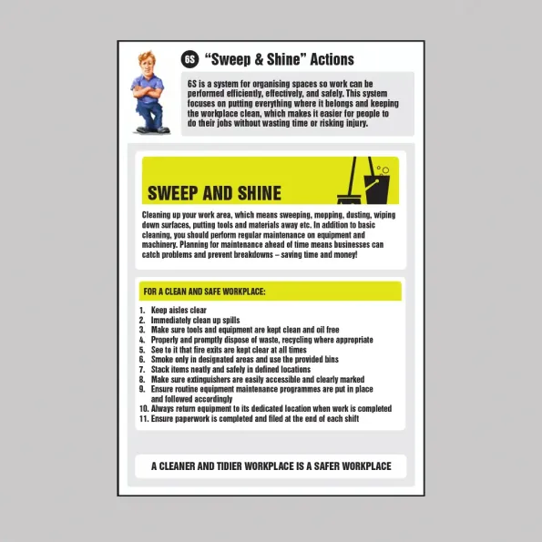 Sweep & Shine Actions Information - Poster Sweep & Shine Actions Information - Poster