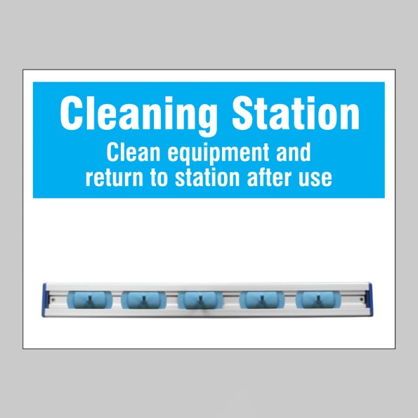 Cleaning Station Shadow Board with Hanging Rail