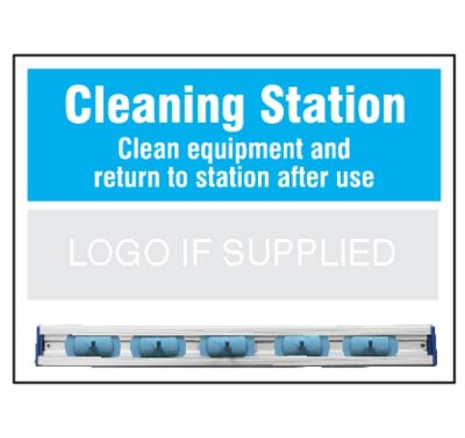 Cleaning Station Shadow Board with Hanging Rail